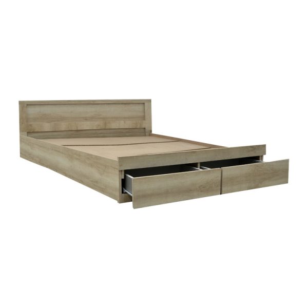 123 000206 3 Semi-double bed Olympus pakoworld with drawer castillo-oak 140x200cmIndoor furniture > Beds