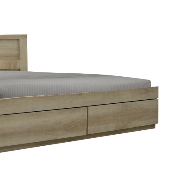 123 000206 4 Semi-double bed Olympus pakoworld with drawer castillo-oak 140x200cmIndoor furniture > Beds
