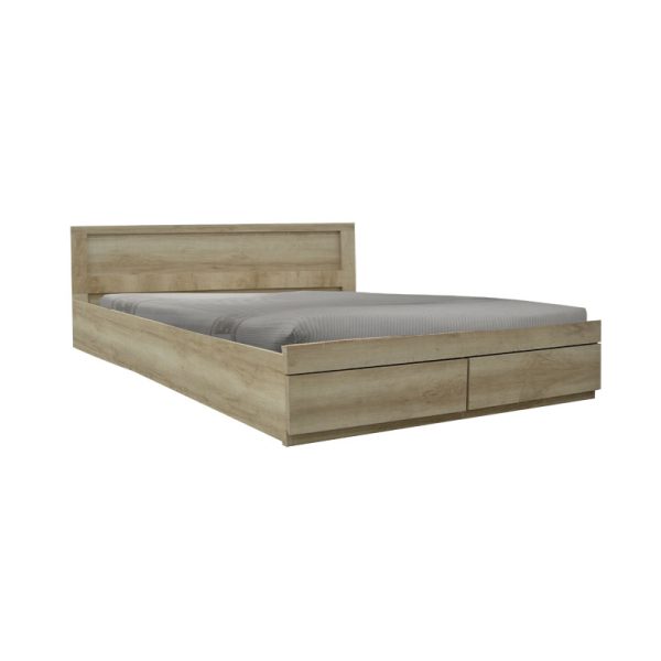 123 000206 Semi-double bed Olympus pakoworld with drawer castillo-oak 140x200cmIndoor furniture > Beds