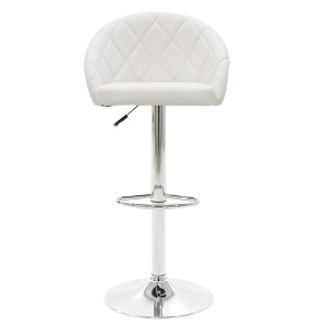 127 000147 2 Bar stool Balina pakoworld height adjustable white pu-chrome metal 52x53x109cmIndoor furniture > Bar stools