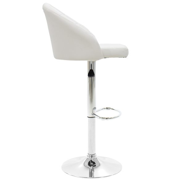 127 000147 3 Bar stool Balina pakoworld height adjustable white pu-chrome metal 52x53x109cmIndoor furniture > Bar stools