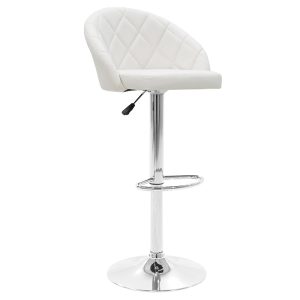 127 000147 Bar stool Balina pakoworld height adjustable white pu-chrome metal 52x53x109cmIndoor furniture > Bar stools