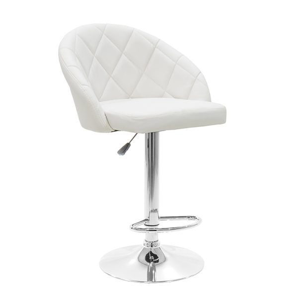 127 000147 4 Bar stool Balina pakoworld height adjustable white pu-chrome metal 52x53x109cmIndoor furniture > Bar stools