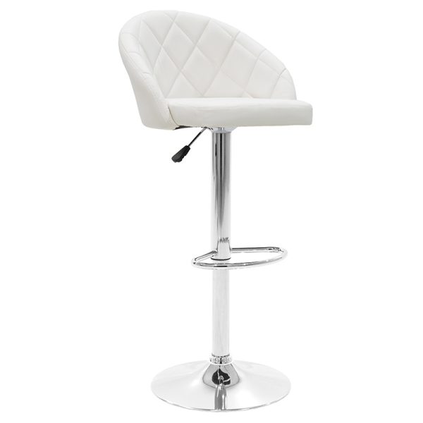 127 000147 Bar stool Balina pakoworld height adjustable white pu-chrome metal 52x53x109cmIndoor furniture > Bar stools