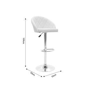 127 000149 3 Bar stool Balina pakoworld height adjustable black pu-black mtal 52x53x109cmIndoor furniture > Bar stools
