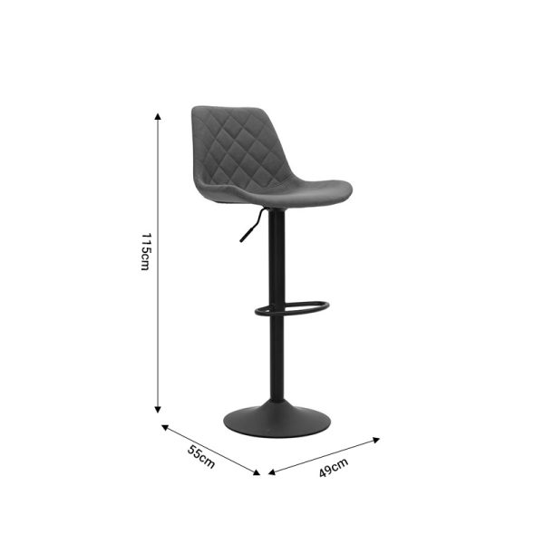 127 000156 3 Bar stool Libra pakoworld antique anthracite pu-black metal 49x55x115cmIndoor furniture > Bar stools