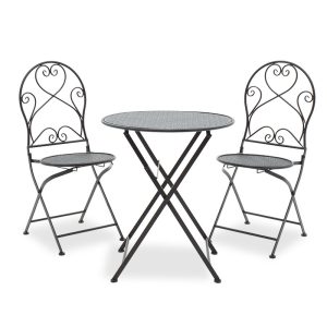 137 000002 Dining set 3pcs Walen pakoworld black metalOutdoor furniture > Garden food table