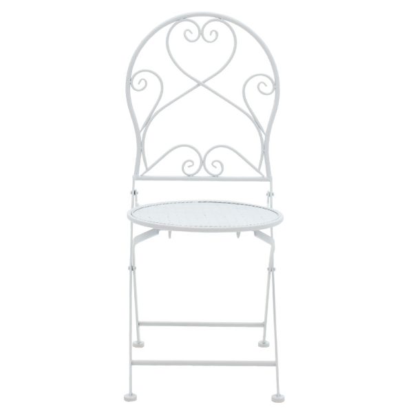 137 000003 4 Dining set 3pcs Walen pakoworld white metalOutdoor furniture > Garden food table