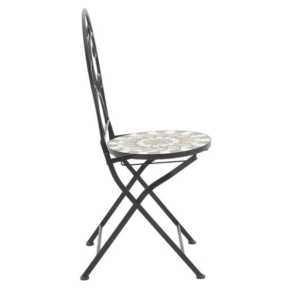 137 000004 3 Mosaic pakoworld dining set set 3pcs metal blackIndoor furniture > Dinning sets