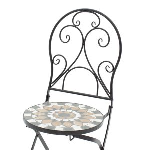 137 000004 4 Mosaic pakoworld dining set set 3pcs metal blackIndoor furniture > Dinning sets
