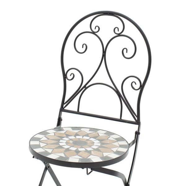137 000004 4 Mosaic pakoworld dining set set 3pcs metal blackIndoor furniture > Dinning sets
