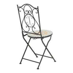 137 000011 3 Sellis pakoworld dining set 3pcs mosaic-metal blackOutdoor furniture > Garden food table