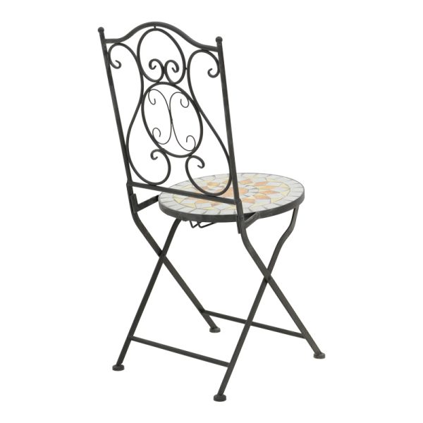 137 000011 3 Sellis pakoworld dining set 3pcs mosaic-metal blackOutdoor furniture > Garden food table