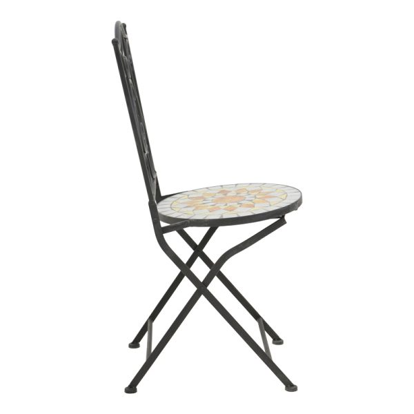 137 000011 4 Sellis pakoworld dining set 3pcs mosaic-metal blackOutdoor furniture > Garden food table