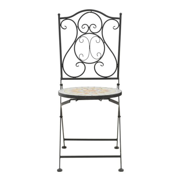 137 000011 5 Sellis pakoworld dining set 3pcs mosaic-metal blackOutdoor furniture > Garden food table