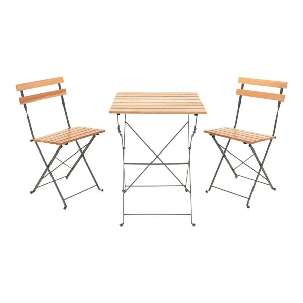 137 000012 Dining table Pometia pakoworld set of 3 pieces wood-metalOutdoor furniture > Garden food table