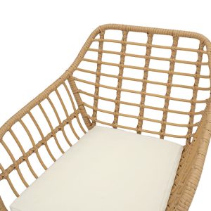 140 000019 4 Naoki pakoworld metal chair black-pe naturalIndoor furniture > Armchairs
