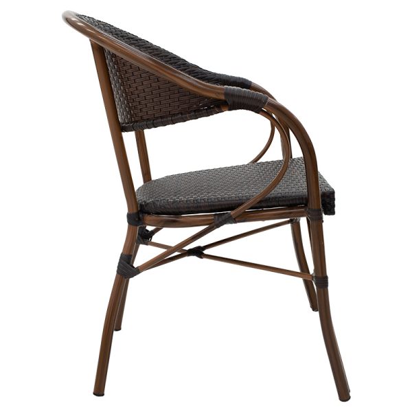 140 000029 2 Armchair Paula pakoworld metal-pe rattan brownOutdoor furniture > Garden armchairs