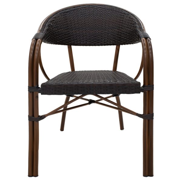 140 000029 3 Armchair Paula pakoworld metal-pe rattan brownOutdoor furniture > Garden armchairs