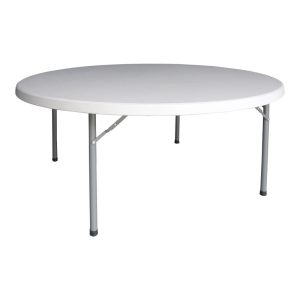 142 000019 Foldable Comfort pakoworld catering table suitcase white round D180x74cmOutdoor furniture > Catering furniture