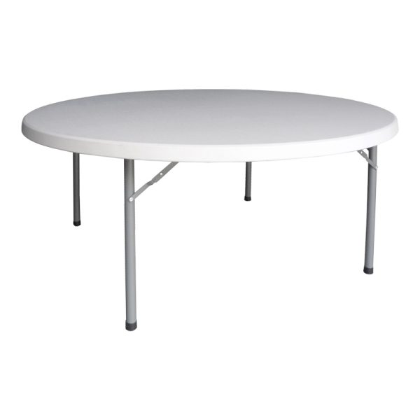 142 000019 Foldable Comfort pakoworld catering table suitcase white round D180x74cmOutdoor furniture > Catering furniture