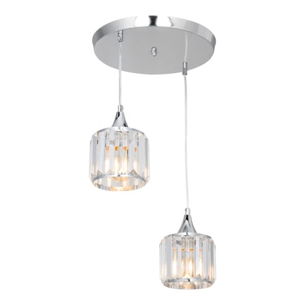 147 000046 2 Ceiling light PWL-1025 pakoworld Ε27 metal chrome-glass D30x70cmLighting > Ceiling