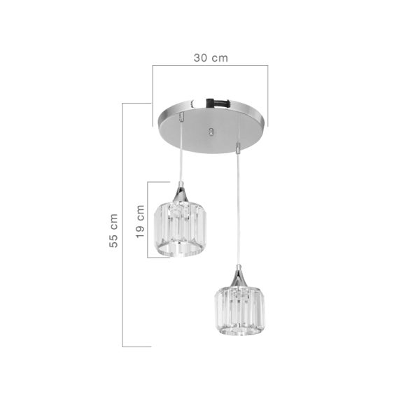 147 000046 3 Ceiling light PWL-1025 pakoworld Ε27 metal chrome-glass D30x70cmLighting > Ceiling