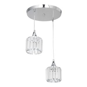 147 000046 Ceiling light PWL-1025 pakoworld Ε27 metal chrome-glass D30x70cmLighting > Ceiling