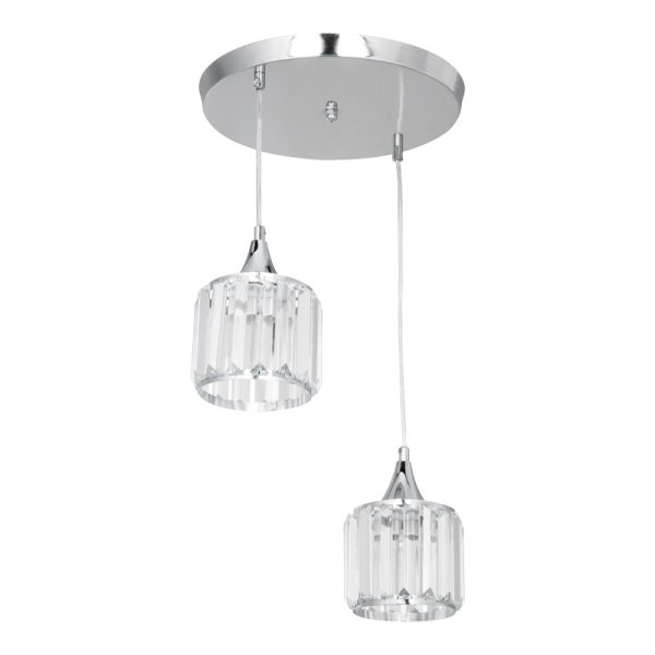 147 000046 Ceiling light PWL-1025 pakoworld Ε27 metal chrome-glass D30x70cmLighting > Ceiling