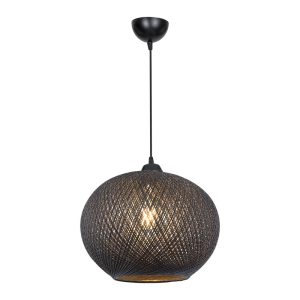 147 000055 2 Ceiling light Leshia pakoworld Ε27 black D38x38cmBOHO CHIC > Luminaries