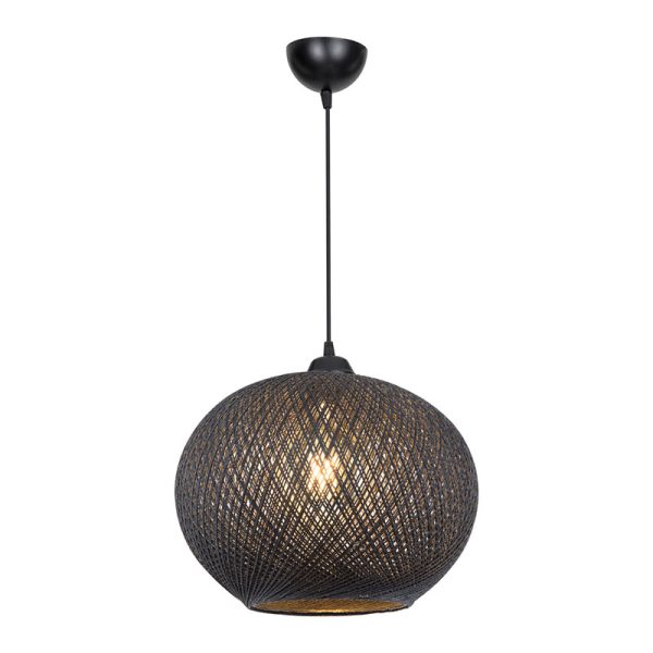 147 000055 2 Ceiling light Leshia pakoworld Ε27 black D38x38cmBOHO CHIC > Luminaries