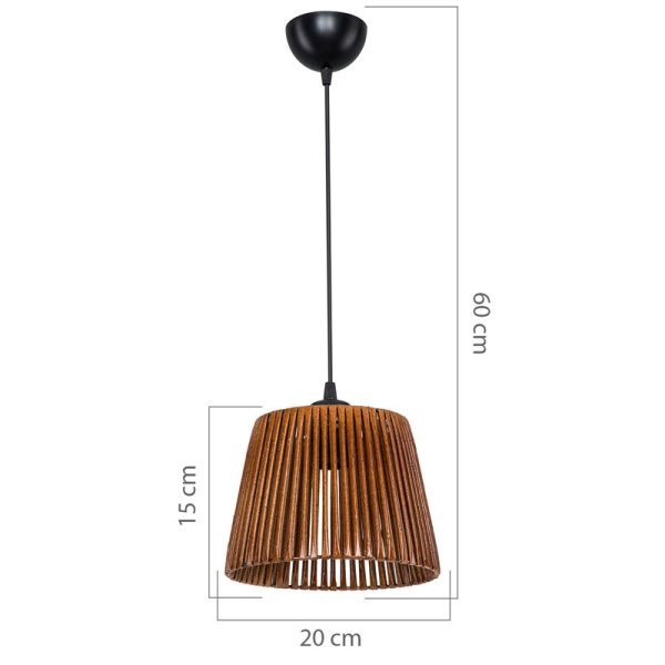 147 000061 3 Ceiling light PWL-1116 pakoworld Ε27 brown D20x15cmBOHO CHIC > Luminaries