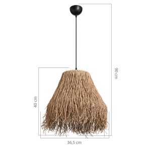 147 000076 3 Ceiling light PWL-1126 pakoworld Ε27 brown D36.5x40cmBOHO CHIC > Luminaries