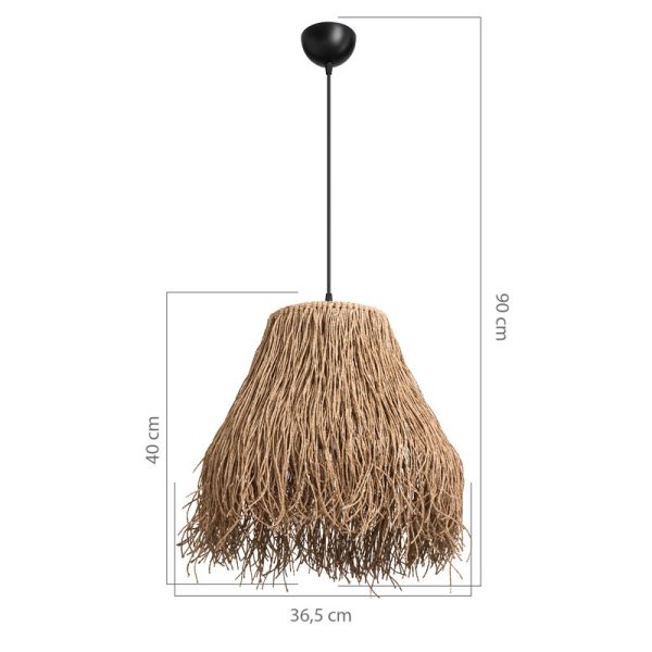 147 000076 3 Ceiling light PWL-1126 pakoworld Ε27 brown D36.5x40cmBOHO CHIC > Luminaries