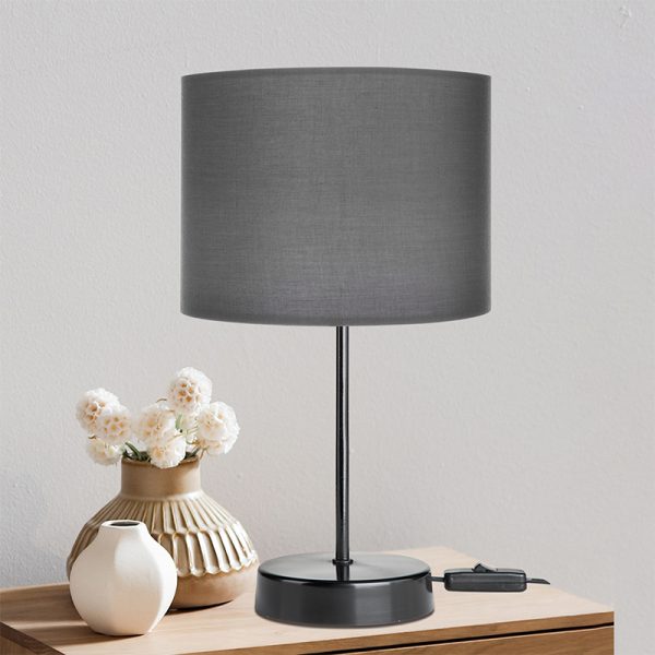 147 000098 2 Table lamp PWL-1183 pakoworld Ε27 anthracite-black D22x36.5cmLighting > Table