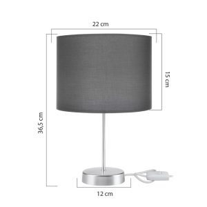 147 000099 3 Table lamp PWL-1183 pakoworld Ε27 anthracite-silver D22x36.5cmLighting > Table