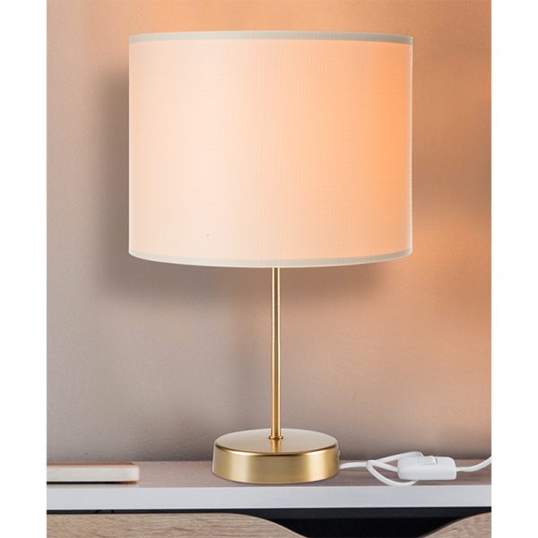 147 000100 2 Table lamp PWL-1183 pakoworld Ε27 cream-golden D22x36.5cmLighting > Table