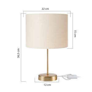 147 000100 3 Table lamp PWL-1183 pakoworld Ε27 cream-golden D22x36.5cmLighting > Table