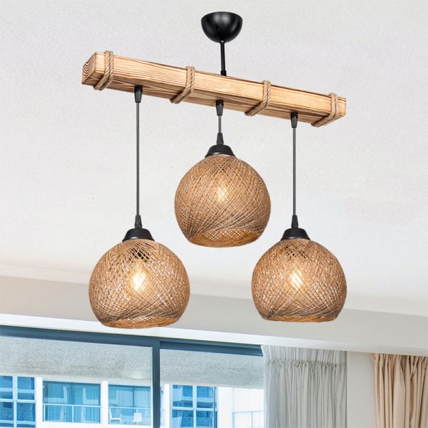 147 000111 2 Ceiling light Fiona pakoworld Ε27 walnut-beige 50x20x63cmBOHO CHIC > Luminaries
