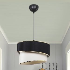 147 000133 2 Ceiling light Loopy pakoworld Ε27 black-white D30x18cmLighting > Ceiling