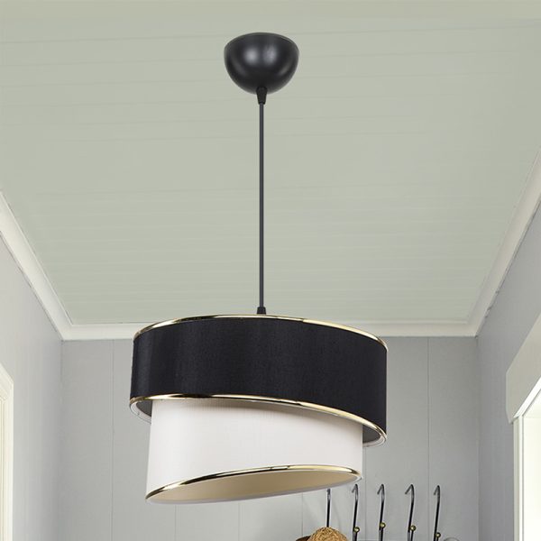 147 000133 2 Ceiling light Loopy pakoworld Ε27 black-white D30x18cmLighting > Ceiling