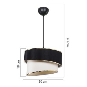 147 000133 3 Ceiling light Loopy pakoworld Ε27 black-white D30x18cmLighting > Ceiling