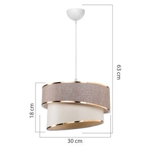 147 000134 3 Ceiling light Loopy pakoworld Ε27 beige-white D30x18cmLighting > Ceiling