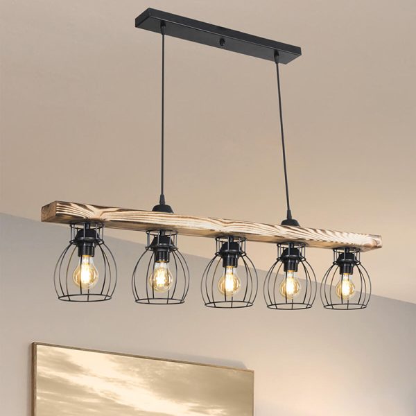 147 000140 2 Ceiling light Jazzy pakoworld Ε27 walnut-black 100x8.5x27cmBOHO CHIC > Luminaries
