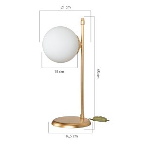 147 000144 3 Table lamp Inclusive pakoworld Ε27 golden 16.5x21x45cmLighting > Table