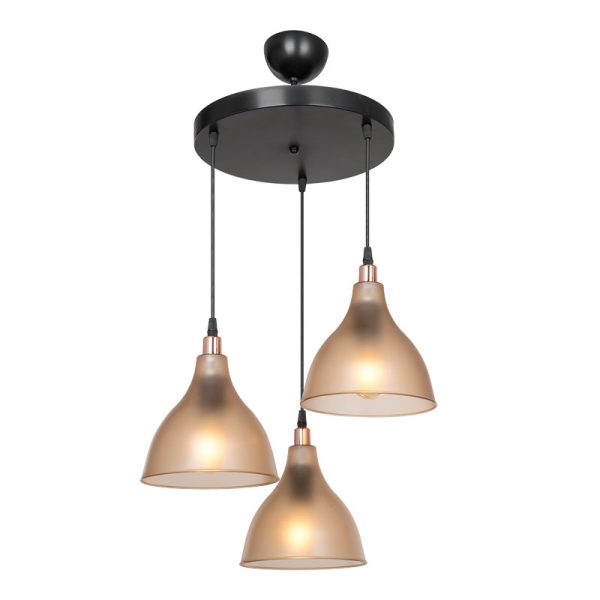 147 000153 3-light ceiling lamp Orazio pakoworld Ε27 amber-black D40x80cmLighting > Ceiling