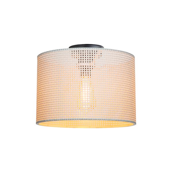147 000162 2 Single light Plega pakoworld ceiling light fabric in cream shade D30x21cmLighting > Ceiling