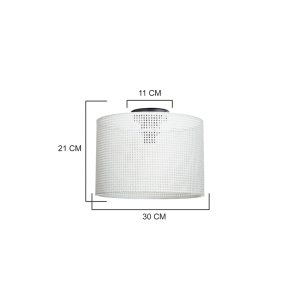 147 000162 3 Single light Plega pakoworld ceiling light fabric in cream shade D30x21cmLighting > Ceiling