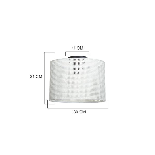 147 000162 3 Single light Plega pakoworld ceiling light fabric in cream shade D30x21cmLighting > Ceiling