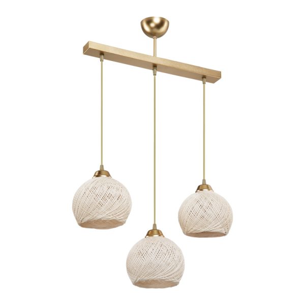 147 000186 Three-light ceiling lamp PWL-0973 II pakoworld E27 gold 50x18x85cmLighting > Ceiling